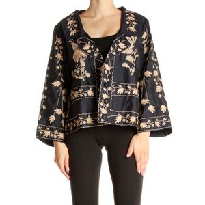 Vintage Embroidered 100% Silk Navy Jacket – Isda & Co
